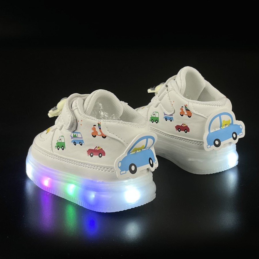 Pantofi sport Andrei 836 WHITE/BLUE cu luminite led (T03) - Luminite Led - happy-baby.ro
